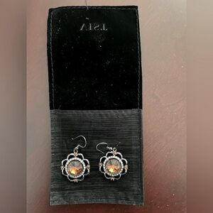 4/25$ Vintage Sunburst Earrings with Gemstone